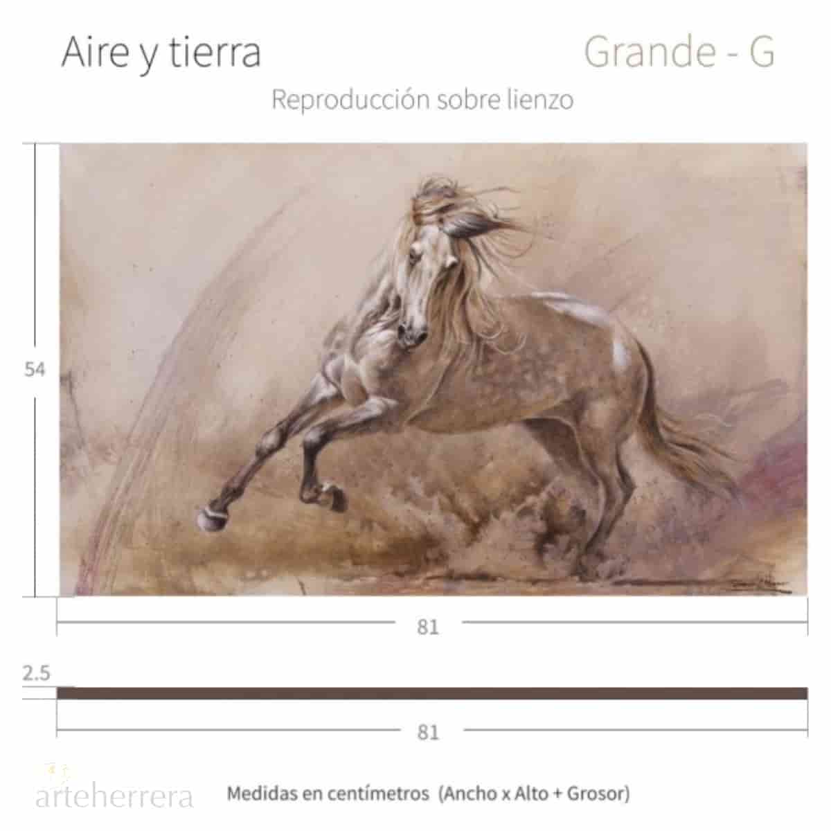 caballo espanol aire y tierra herrera lienzo grande