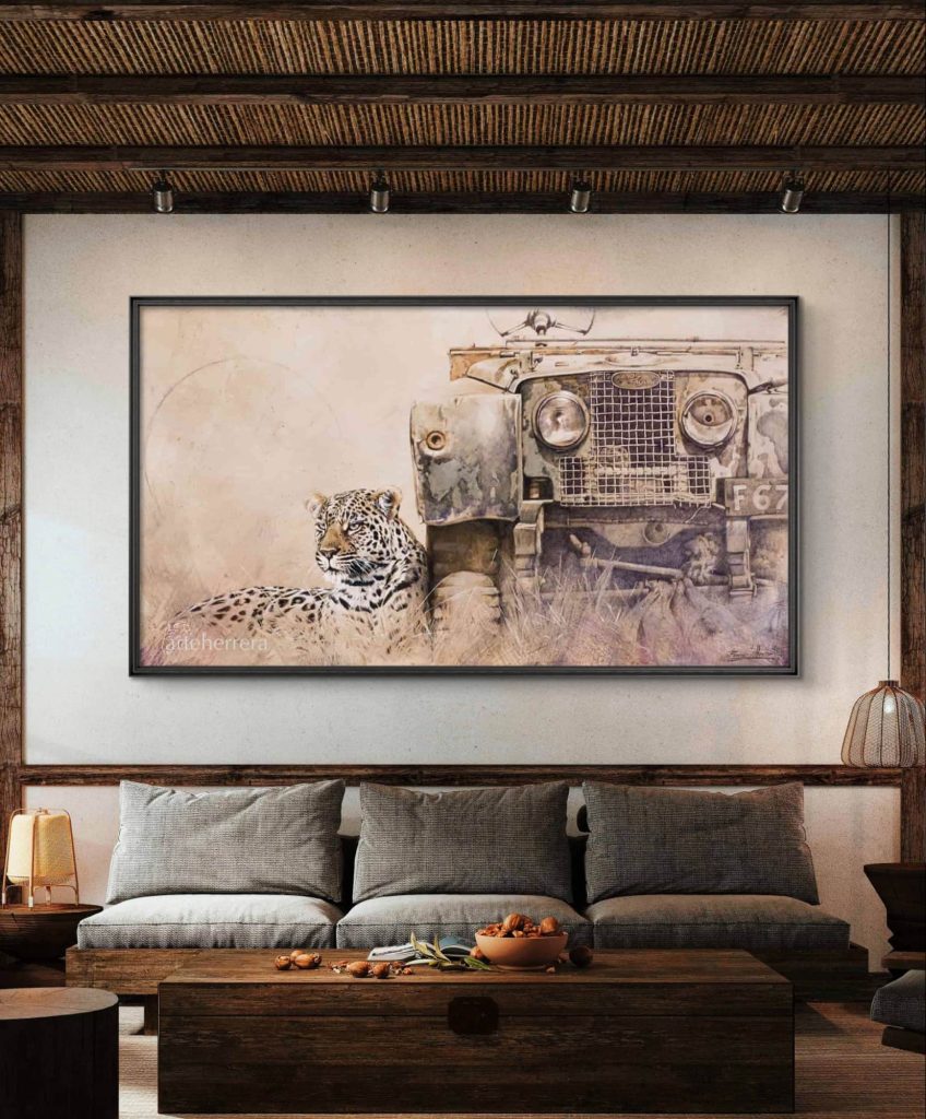 cuadro leopardo land rover