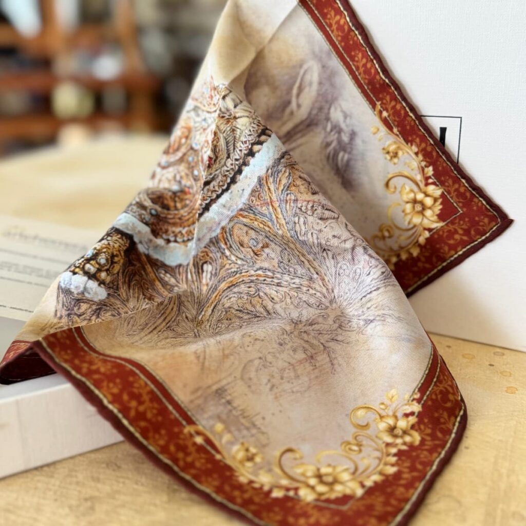 pañuelo taurino seda caballero dorado herrera