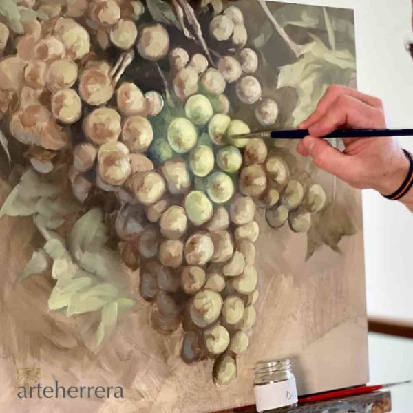 uvas blancas bodegon cuadro arteherrera