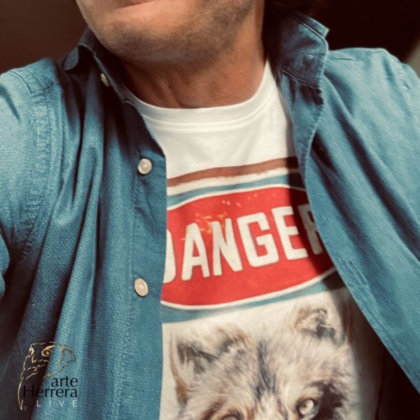 danger lobo camiseta arteherrera blanca herrera