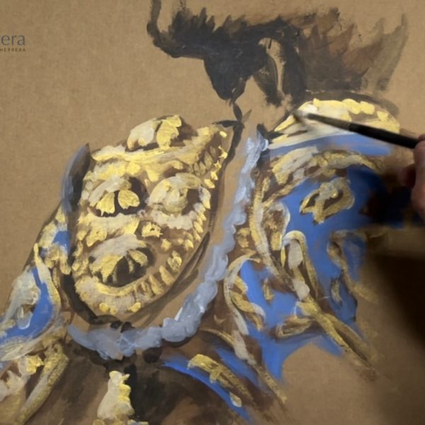 boceto torero azul cuadro