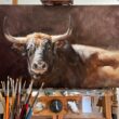 toro bravo oleo lienzo herrera