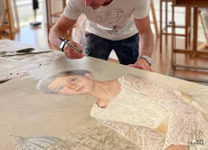 retrato femenino al oleo pintura herrera portrait gucci