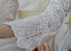 retrato femenino al oleo pintura herrera portrait vestido comunion