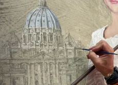 retrato femenino al oleo pintura herrera vaticano art