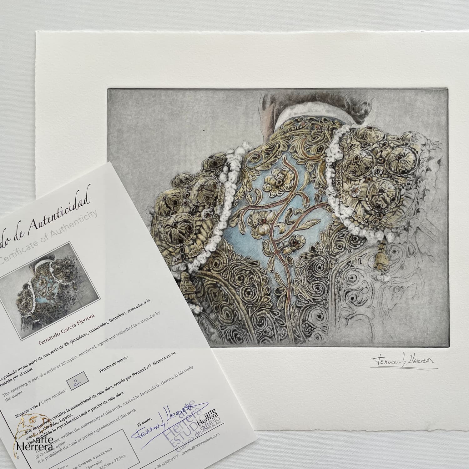 grabado torero coloreado herrera serie limitada certificada grabado torero coloreado herrera serie limitada certificada