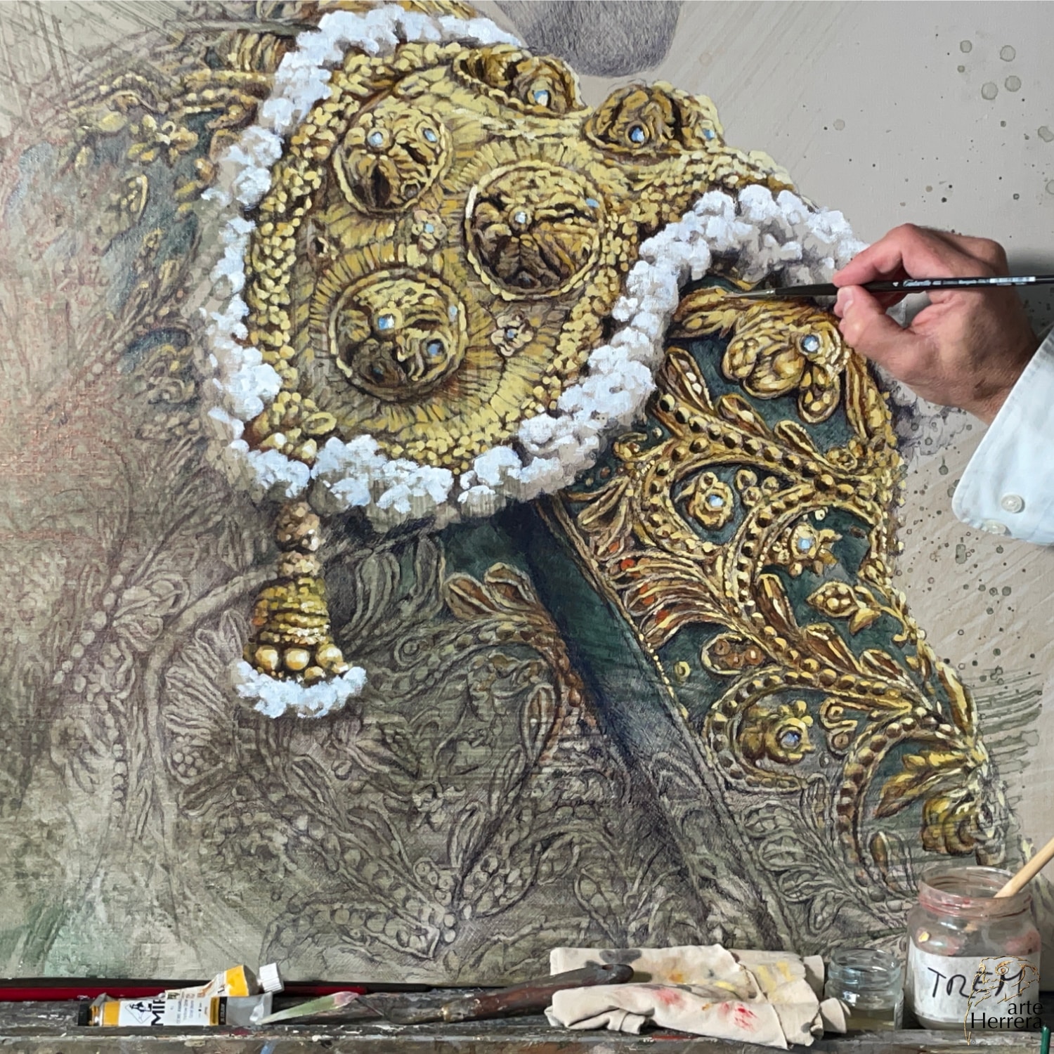 torero traje luces oro atramento herrera pintura torero traje luces oro atramento herrera pintura