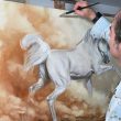 arabian horse white qatar herrera cuadro caballos