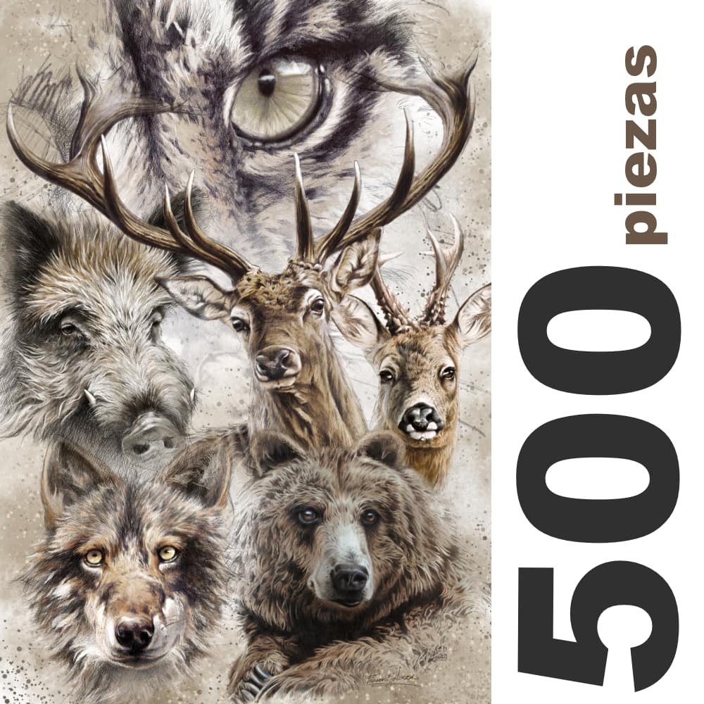 puzzle fauna jabali venado corzo caza herrera