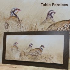 perdiz roja cuadro tabla arteherrera