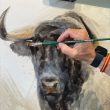 cuadro toro bravo herrera pintando