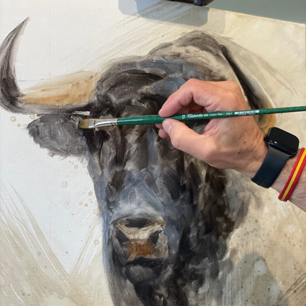 cuadro toro bravo herrera pintando cuadro toro bravo herrera pintando