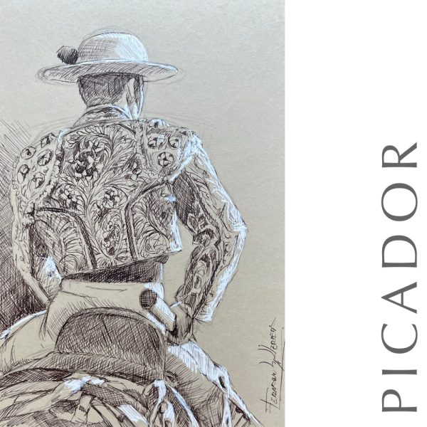 boceto torero picador toro herrera