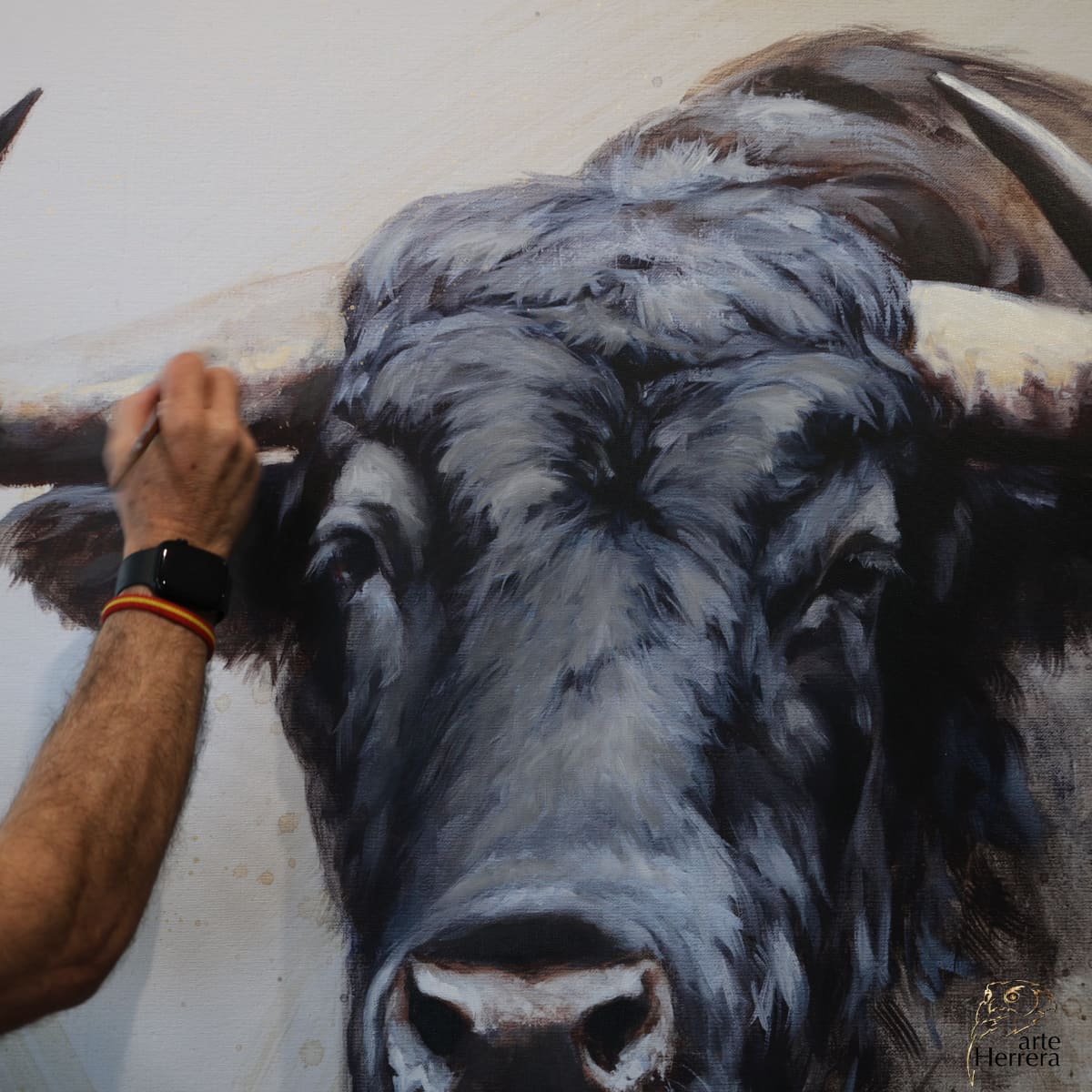cuadro toro bravo pintado a mano herrera cuadro toro bravo pintado a mano herrera