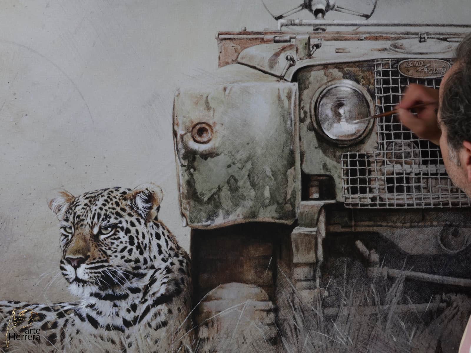 leopardo cuadro lienzo land rover arte herrera canvas print leopard 4