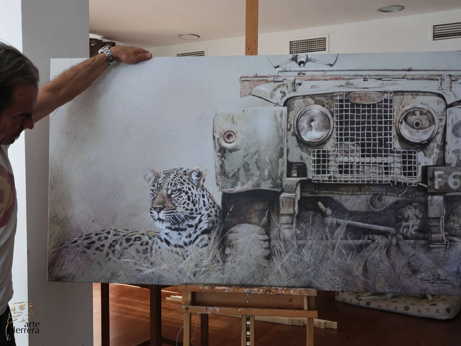 leopardo cuadro lienzo land rover arte herrera canvas print leopard 9