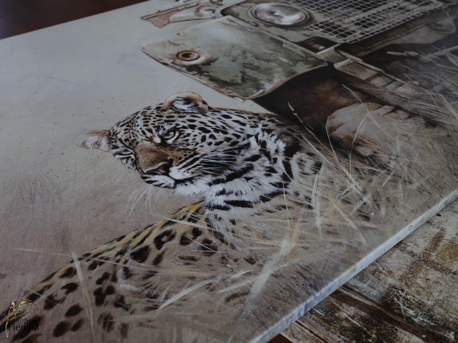 leopardo cuadro lienzo land rover arte herrera canvas print leopard deco