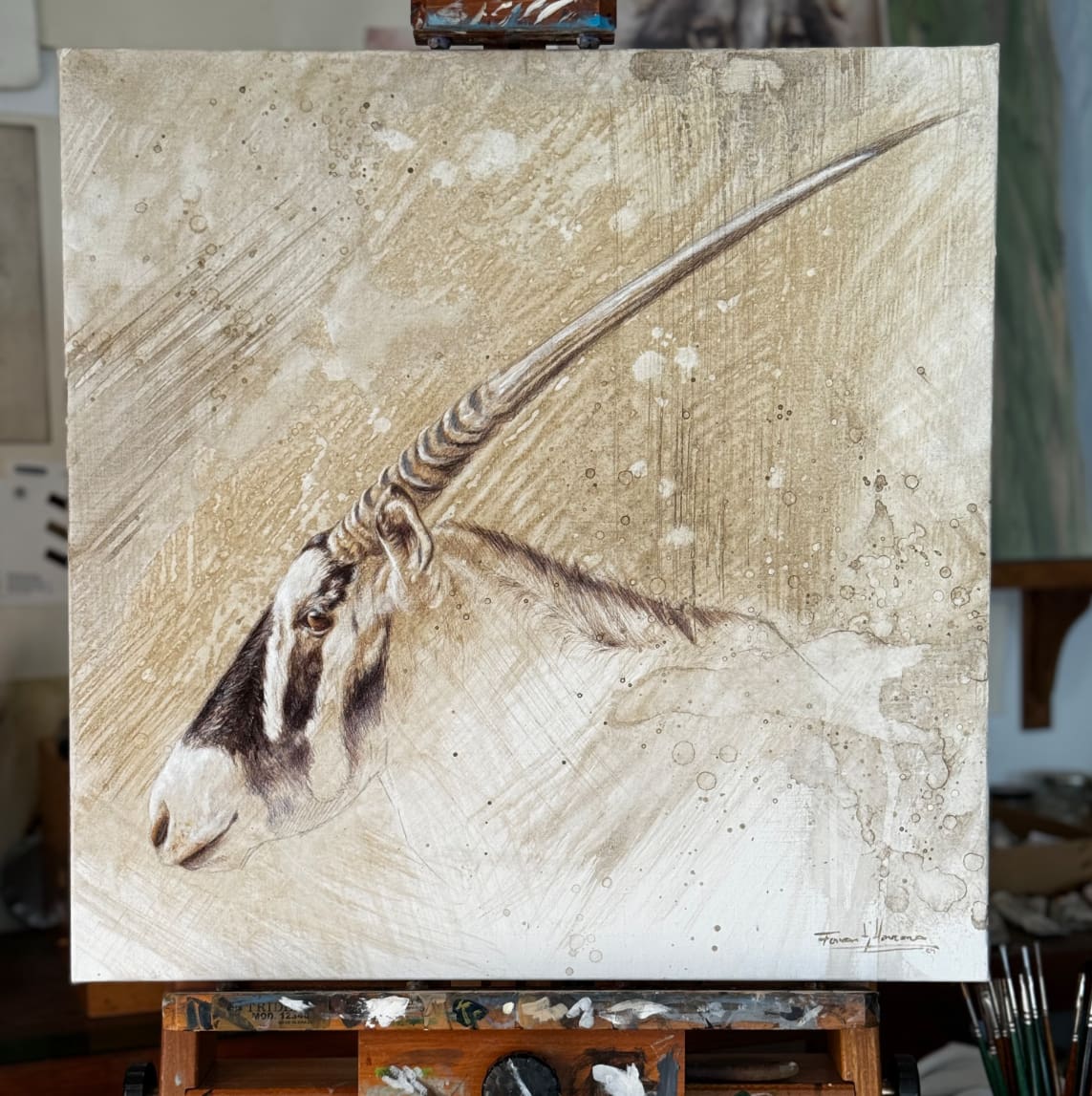 oryx artwork qatar painter herrera art