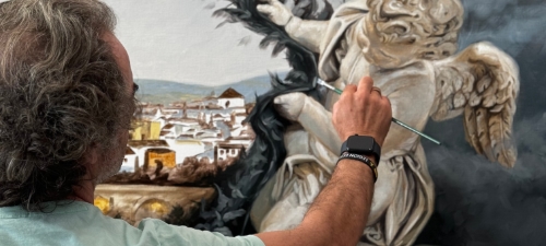 cuadro san rafael cordoba herrera pintor angelote