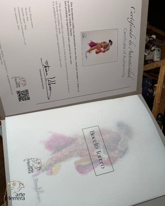 boceto torero al oleo herrera