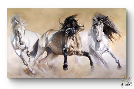 cuadro caballos lienzo comprar exclusivo salvajes equos herrera