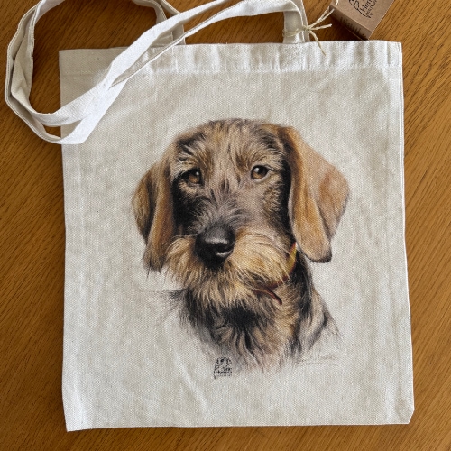 bolsa algodon teckel pelo duro persobanlizada