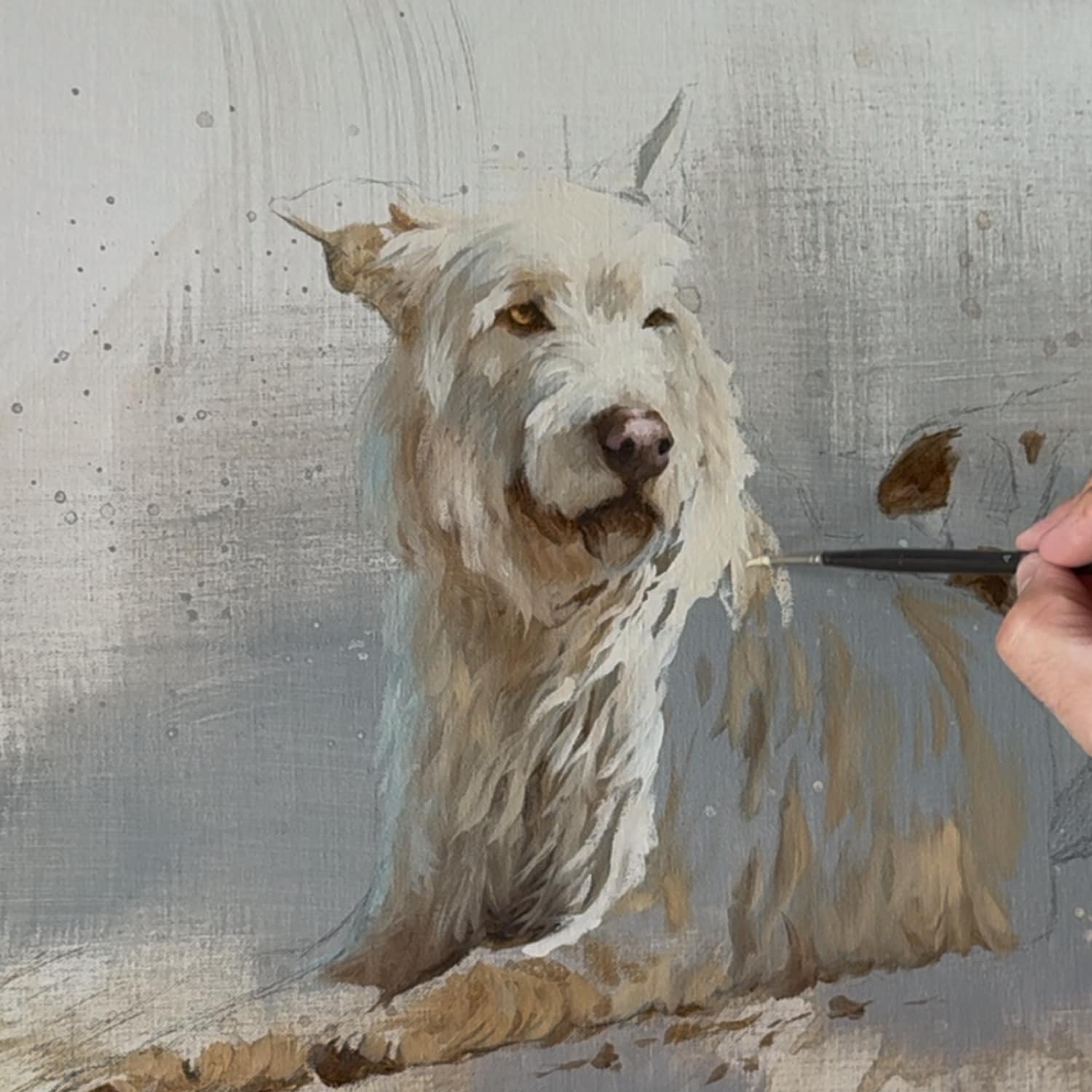 pintando cuadro podencos caza herrera comprar