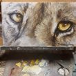 pintando cuadro leon oleo deco herrera
