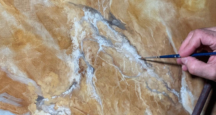 cuadro piedra pintada oleo herrera
