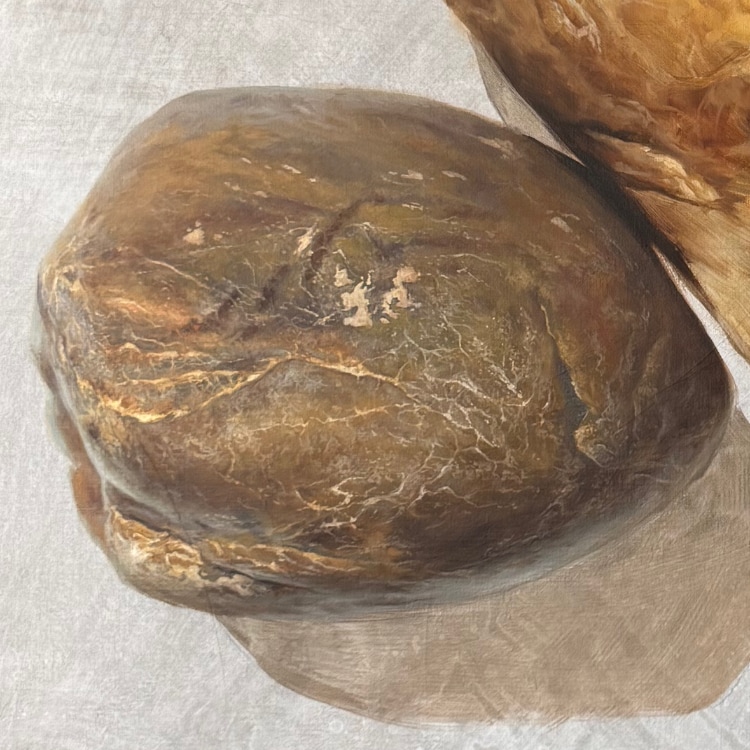 piedra pintada al oleo herrera