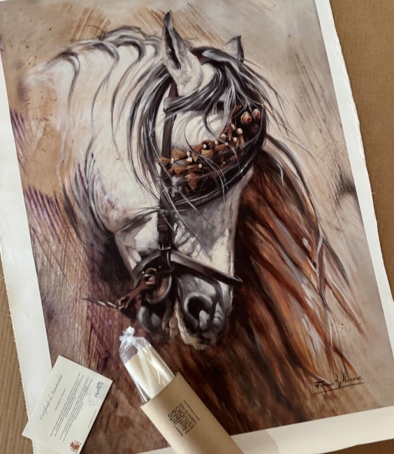 lienzo caballo impresion firmado herrera feria golf