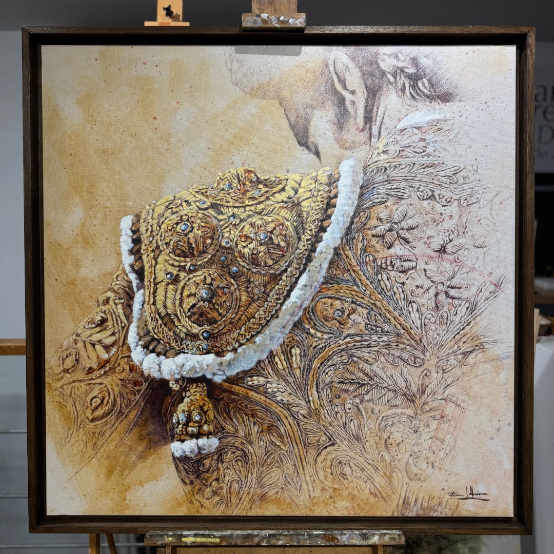 cuadro torero pintado a mano herrera enmarcado