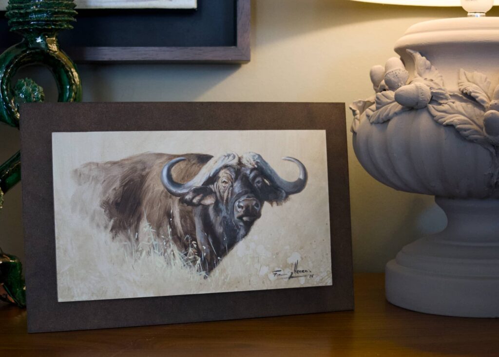 cuadro bufalo oleo deco herrera