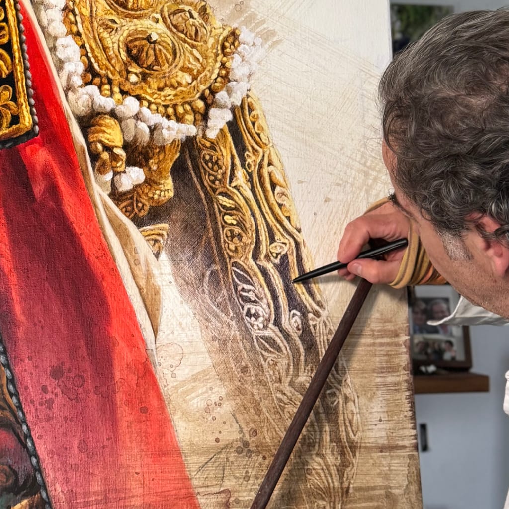 dibujo torero roca rey retrato herrera