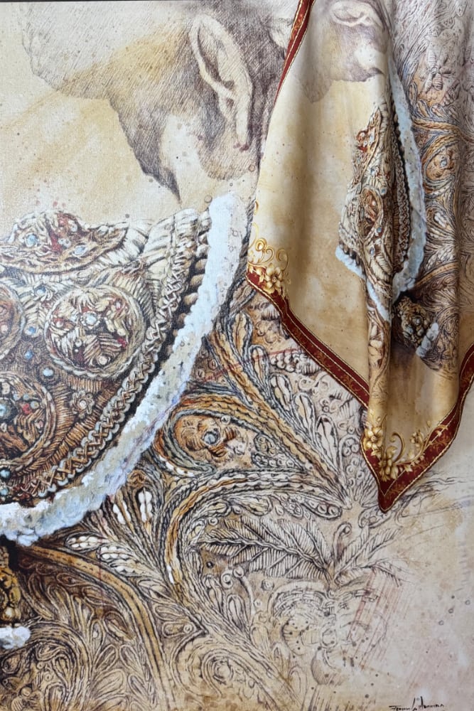 pañuelo torero exclusivo hermes herrera dorado