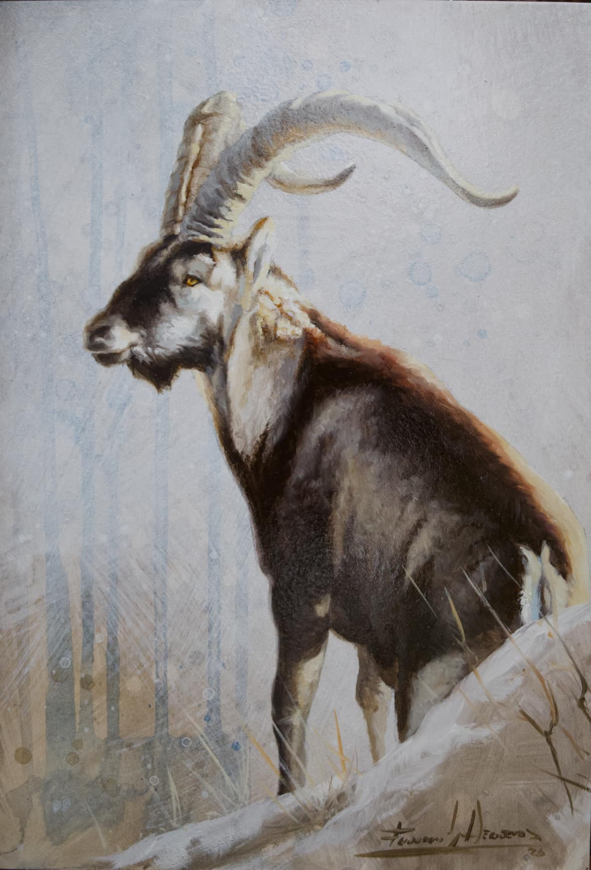 machoi montes caza gredos oleo herrera