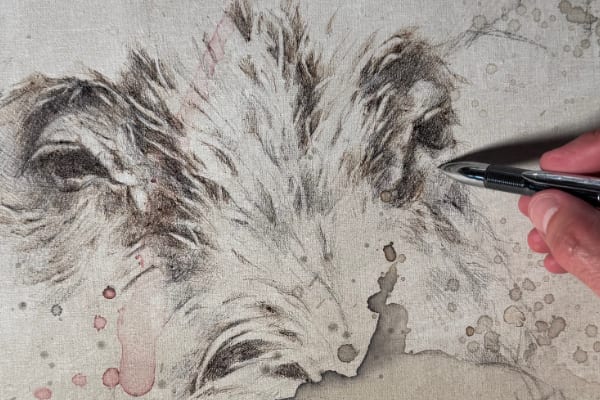 dibujo jabali cuadro dibujo caza arte herrera