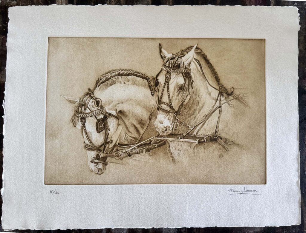 grabado enganche caballos jerez caballos arteherrera