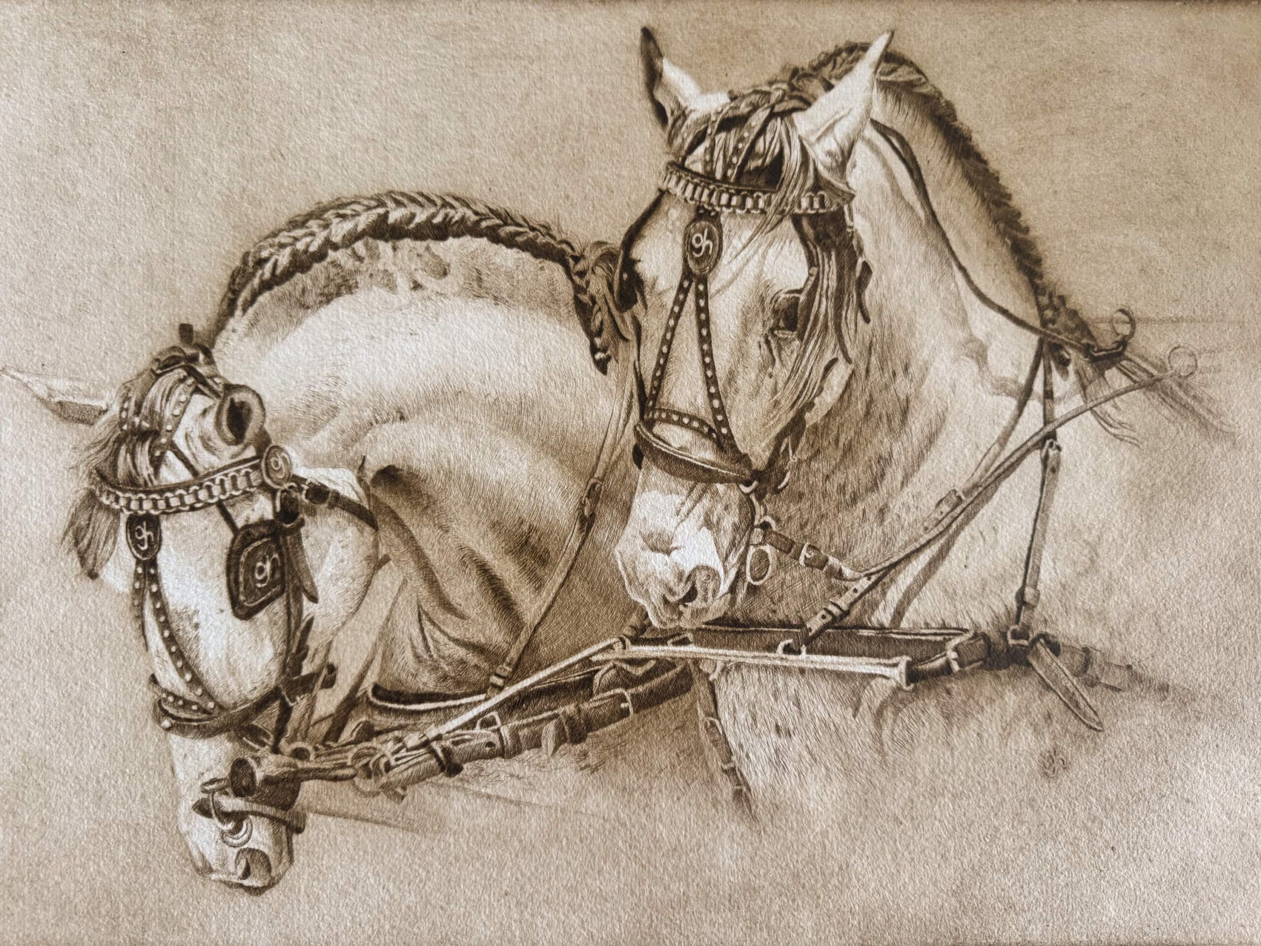 grabado enganche jerez caballos arteherrera
