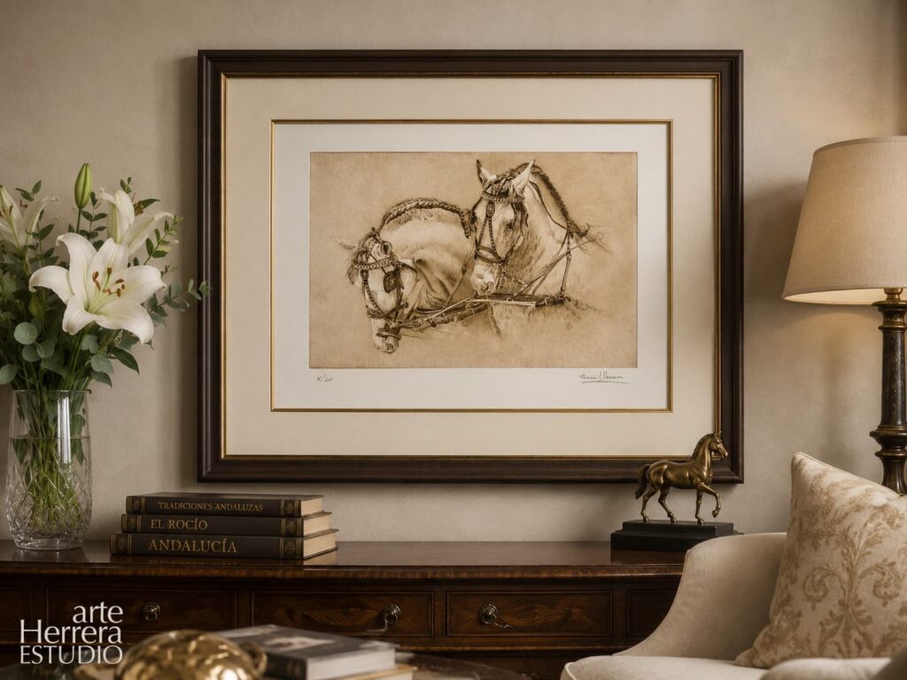 grabado enganche jerez caballos espanoles arteherrera herrera